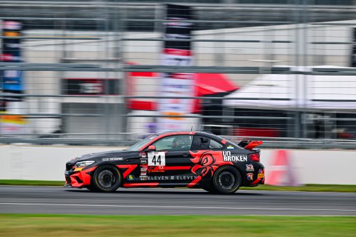 #44 BMW M2 CS (Cup) of Rooster Hall Racing, driven by Colin Garrett, TCX Indiana, Indianapolis, Indianapolis Motor Speedway, Oct. 2023, SRO America
 | &copy;Copyright: Frederick Hardy II / SRO 2023/  

All rights reserved. No Usage Without Permission