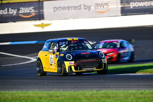 #63 Mini JCW (2019 - ) of MINI JCW Team, driven by Landon Lewis, TCA Indiana, Indianapolis, Indianapolis Motor Speedway, Oct. 2023, SRO America
 | &copy;Copyright: Frederick Hardy II / SRO 2023/  

All rights reserved. No Usage Without Permission
