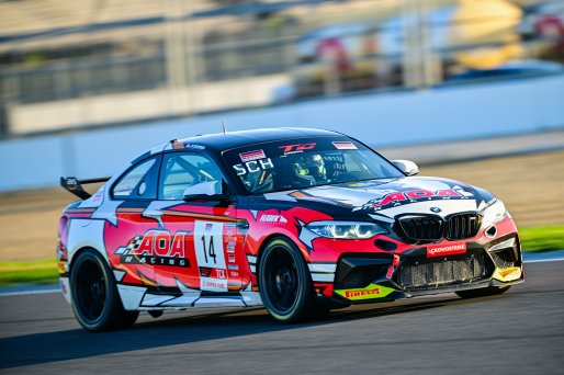 #14 BMW M2 CS (Cup) of AOA Racing, driven by Kenny Schmied, TCX Indiana, Indianapolis, Indianapolis Motor Speedway, Oct. 2023, SRO America
 | ©Copyright: Frederick Hardy II / SRO 2023/  

All rights reserved. No Usage Without Permission