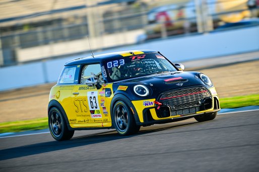 #63 Mini JCW (2019 - ) of MINI JCW Team, driven by Landon Lewis, TCA Indiana, Indianapolis, Indianapolis Motor Speedway, Oct. 2023, SRO America
 | &copy;Copyright: Frederick Hardy II / SRO 2023/  

All rights reserved. No Usage Without Permission