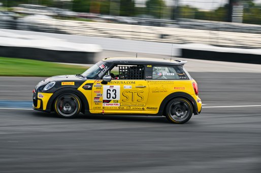 #63 Mini JCW (2019 - ) of MINI JCW Team, driven by Landon Lewis, TCA Indiana, Indianapolis, Indianapolis Motor Speedway, Oct. 2023, SRO America
 | &copy;Copyright: Frederick Hardy II / SRO 2023/  

All rights reserved. No Usage Without Permission