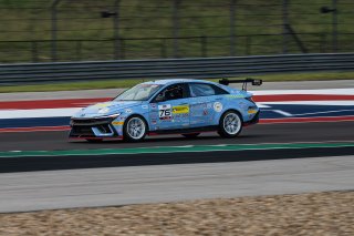 #76 Hyundai Elantra N1 TC EVO of PJ Groenke, Ricca Autosport, TC America Powered by Skip Barber Racing School, Circuit of the Americas, Austin, TX, April 25-27, 2025..
 | SRO Motorsports Group