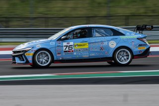 #76 Hyundai Elantra N1 TC EVO of PJ Groenke, Ricca Autosport, TC America Powered by Skip Barber Racing School, Circuit of the Americas, Austin, TX, April 25-27, 2025..
 | SRO Motorsports Group