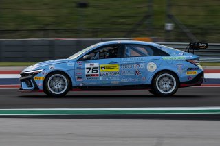 #76 Hyundai Elantra N1 TC EVO of PJ Groenke, Ricca Autosport, TC America Powered by Skip Barber Racing School, Circuit of the Americas, Austin, TX, April 25-27, 2025..
 | SRO Motorsports Group
