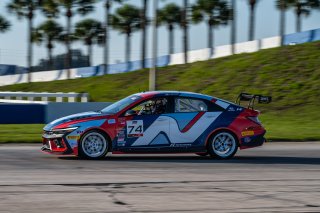 #74 Hyundai Elantra N1 TC EVO of CJ Sepulveda, Ricca Autosport, TC America Powered by Skip Barber Racing School, Circuit of the Americas, Austin, TX, April 25-27, 2025.
 | SRO Motorsports Group
