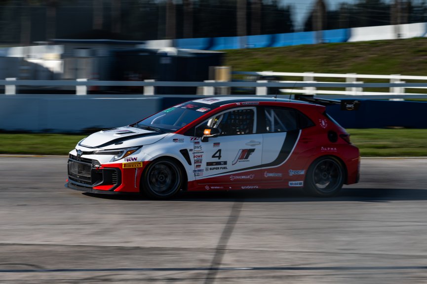 #4 Toyota GR Corolla TC of Jonathon Neudorf, JMF Motorsports, TC America Powered by Skip Barber Racing School, Circuit of the Americas, Austin, TX, April 25-27, 2025.
