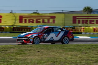 #74 Hyundai Elantra N1 TC EVO of CJ Sepulveda, Ricca Autosport, TC America Powered by Skip Barber Racing School, Sebring International Raceway, Sebring, FL, May 15-18, 2025.
 | SRO Motorsports Group