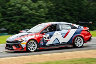 #74 Hyundai Elantra N1 TC EVO of Andre Castro, Ricca Autosport, TC America Powered by Skip Barber Racing School, Virginia International Raceway, Alton, VA, July 17-20, 2025.
 | Jason Doudt / SRO Motorsports Group
