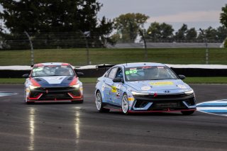 #76 Hyundai Elantra N1 TC EVO of PJ Groenke, Ricca Autosport, TC America Powered by Skip Barber Racing School, Indianapolis Motor Speedway, Indianapolis, IN, October 16-19, 2025.
 | SRO Motorsports Group