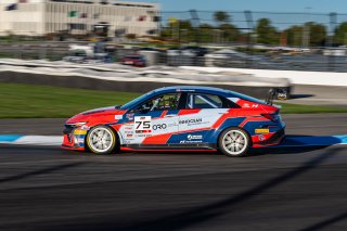 #75 Hyundai Elantra N1 TC EVO of Connor Attrell, Ricca Autosport, TC America Powered by Skip Barber Racing School, Indianapolis Motor Speedway, Indianapolis, IN, October 16-19, 2025.
 | Jason Doudt / SRO Motorsports Group