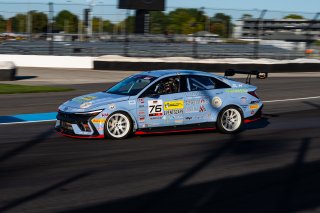#76 Hyundai Elantra N1 TC EVO of PJ Groenke, Ricca Autosport, TC America Powered by Skip Barber Racing School, Indianapolis Motor Speedway, Indianapolis, IN, October 16-19, 2025.
 | Jason Doudt / SRO Motorsports Group