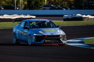 #76 Hyundai Elantra N1 TC EVO of PJ Groenke, Ricca Autosport, TC America Powered by Skip Barber Racing School, Indianapolis Motor Speedway, Indianapolis, IN, October 16-19, 2025.
 | Jason Doudt / SRO Motorsports Group