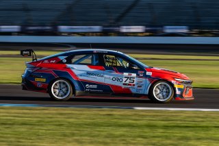 #75 Hyundai Elantra N1 TC EVO of Connor Attrell, Ricca Autosport, TC America Powered by Skip Barber Racing School, Indianapolis Motor Speedway, Indianapolis, IN, October 16-19, 2025.
 | Jason Doudt / SRO Motorsports Group