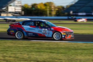 #75 Hyundai Elantra N1 TC EVO of Connor Attrell, Ricca Autosport, TC America Powered by Skip Barber Racing School, Indianapolis Motor Speedway, Indianapolis, IN, October 16-19, 2025.
 | Jason Doudt / SRO Motorsports Group