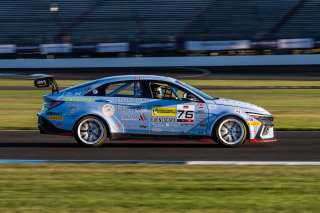 #76 Hyundai Elantra N1 TC EVO of PJ Groenke, Ricca Autosport, TC America Powered by Skip Barber Racing School, Indianapolis Motor Speedway, Indianapolis, IN, October 16-19, 2025.
 | Jason Doudt / SRO Motorsports Group