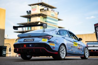#76 Hyundai Elantra N1 TC EVO of PJ Groenke, Ricca Autosport, TC America Powered by Skip Barber Racing School, Indianapolis Motor Speedway, Indianapolis, IN, October 16-19, 2025.
 | SRO Motorsports Group