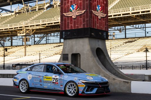 #76 Hyundai Elantra N1 TC EVO of PJ Groenke, Ricca Autosport, TC America Powered by Skip Barber Racing School, Indianapolis Motor Speedway, Indianapolis, IN, October 16-19, 2025.
 | SRO Motorsports Group