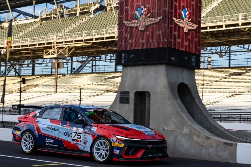 #75 Hyundai Elantra N1 TC EVO of Connor Attrell, Ricca Autosport, TC America Powered by Skip Barber Racing School, Indianapolis Motor Speedway, Indianapolis, IN, October 16-19, 2025.
 | SRO Motorsports Group