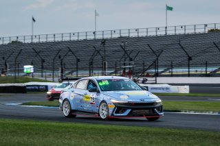 #76 Hyundai Elantra N1 TC EVO of PJ Groenke, Ricca Autosport, TC America Powered by Skip Barber Racing School, Indianapolis Motor Speedway, Indianapolis, IN, October 16-19, 2025.
 | SRO Motorsports Group