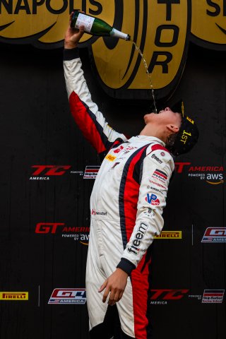 Podium at TC America Powered by Skip Barber Racing School, SRO America, Indianapolis Motor Speedway, Indianapolis, IN, October 16-19, 2025.
 | SRO Motorsports Group