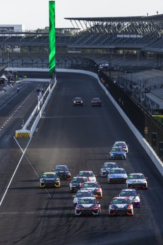 Start Race 1, #77 Hyundai Elantra N1 TC EVO of Andre Castro, Ricca Autosport, TC America, TC, SRO America, Indianapolis 8 Hour, Indianapolis Motor Speedway, Speedway, IN, Oct 7 - 11, 2026
 | Andrew Miterko Photography LLC &copy;2026