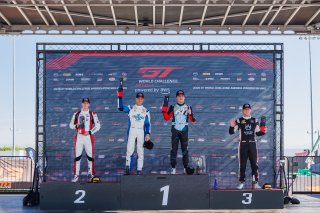 `#77 Hyundai Elantra N1 TC EVO of Andre Castro, Ricca Autosport, TC America, TC, SRO America, Sonoma Raceway, Sonoma, CA, Mar 26 - 28, 2026 #4 Toyota GR Corolla TC of Braydon Arthur, JMF Motorsports, 2026 #7 Acura Integra Type-S DE5 of Dean Lambros, Skip  | Andrew Miterko Photography LLC &copy;2026