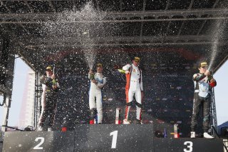 Race 1 Podium #4 Toyota GR Corolla TC of Braydon Arthur, JMF Motorsport, TC America, TC, SRO America, Circuit of The Americas, Austin, TX, Apr 24 - 26, 2026 #7 Acura Integra Type-S DE5 of Dean Lambros, Skip Barber Racing, 2026 #77 Hyundai Elantra N1 TC EV | Andrew Miterko Photography LLC 2026